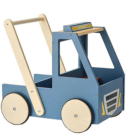 Kids Concept Gåvogn - Træ - Lastbil - Aiden - Blå