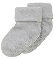Minymo Socken - Rib - 2er-Pack - Light Grey Melange