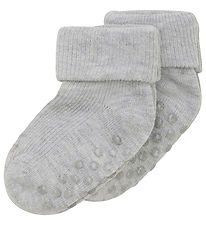 Minymo Strømper - Rib - 2-pak - Light Grey Melange