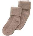 Minymo Strømper - Rib - 2-pak - Silver Mink Melange