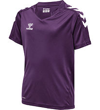 Hummel T-Shirt - hmlCore XK Poly - Acai/Hvid