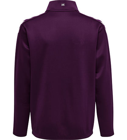 Hummel Sweatshirt - hmlCore XK Half Zip Poly - Acai/Hvid
