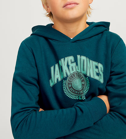 Jack & Jones Hættetrøje  - JjKam - Deep Teal
