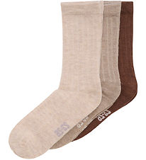 Minymo Socks - 3-Pack - Silver Mink Melange