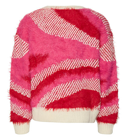 Vero Moda Girl Bluse - Strik - VmcAllie - Birch/Salsa/Magenta