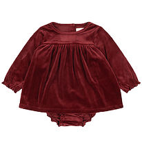 Konges Sløjd Kjolebody - Velour - Jingle - Red Dahlia