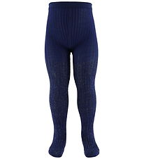 Molo Strømpebukser - Glitter Rib - Warm Blue