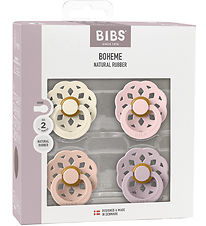 BIBS Boheme Sutter - 4-pak - Str. 2 - Rund - Ivory/Blush/Blossom