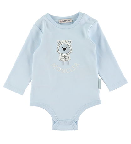 Moncler Sæt - Hue/Savlesmæk/Body l/æ - Lyseblå m. Bamse