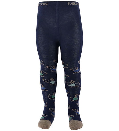 Melton Strømpebukser - Uld - Dog Fun - Peacoat Blue