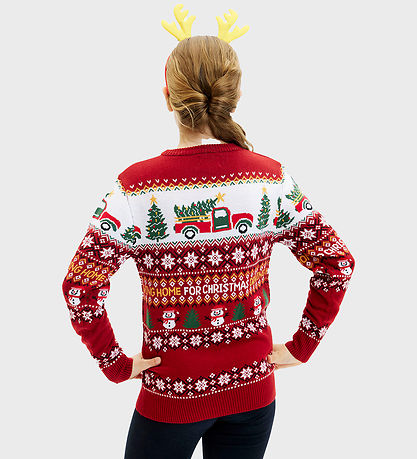 Jule-Sweaters Bluse - Driving Home For Christmas - Rød
