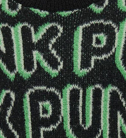 Kids Only  Bluse - Strik - KogPunk - Black/Green Bee/Laurel Gree