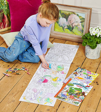 Eeboo Fold Ud Malebog m. Klistermærker - Dinosaurer