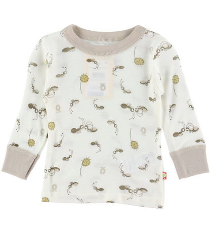 Katvig Bluse - Uld - Off White m. Myrer