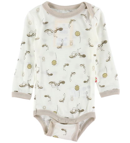 Katvig Body l/æ - Uld - Off White m. Myrer