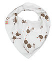 Katvig Teething Bib - Off White w. Chestnut figures