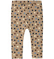 Name It Leggings - Rib - NbmRicco - Weathered Teak m. Stjerner