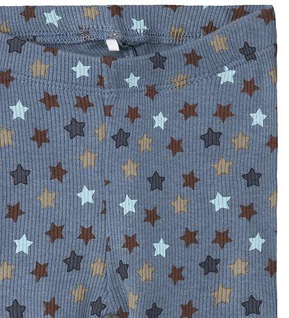Name It Leggings - Rib - NbmRicco - Flint Stone m. Stjerner