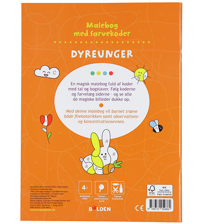 Forlaget Bolden Malebog m. Farvekoder - Dyreunger