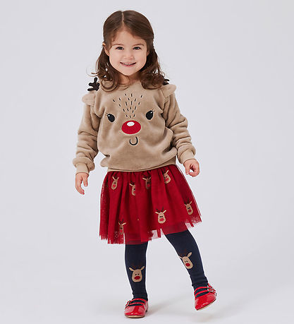 Name It Sweatshirt - Teddy - NmnReindeer - Weathered Teak