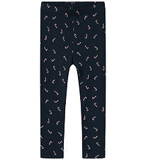 Name It Leggings - Rib - NmnDab - Dark Sapphire m. Julestokke