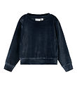 Name It Bluse - Fløjl - Cropped - NmfVeloa - Dark Sapphire