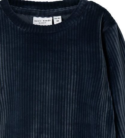 Name It Bluse - Fløjl - Cropped - NmfVeloa - Dark Sapphire