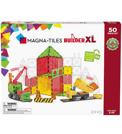 Magna-Tiles Magnetsæt - 50 Dele - Builder XL + MicroMAGS