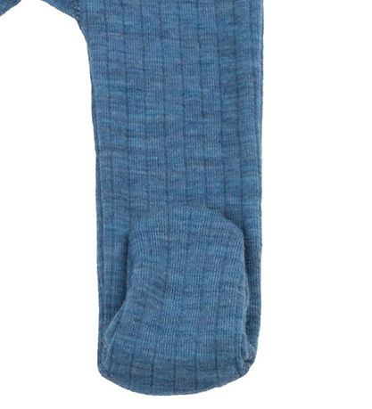 Joha Leggings m. Fødder - Uld - Denim Blå