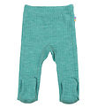 Joha Leggings m. Fødder - Uld - Grøn