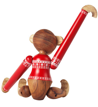 Kay Bojesen Træfigur - Abe - Julesweater 2024 - Lille - Teak/Lim