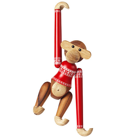 Kay Bojesen Træfigur - Abe - Julesweater 2024 - Lille - Teak/Lim