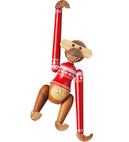 Kay Bojesen Træfigur - Abe - Julesweater 2024 - Mini -Teak/Limba