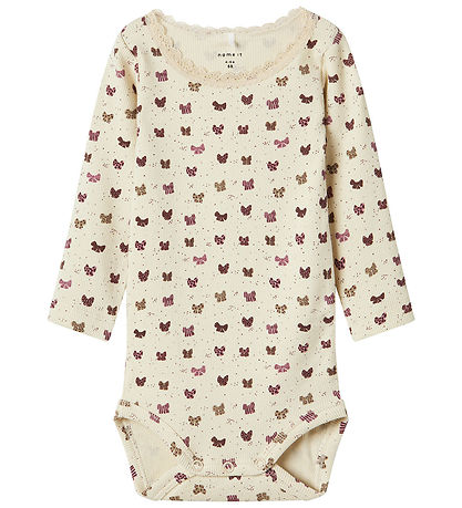 Name It Body l/Æ - Rib - NbfRibow - Summer Sand m. Sløjfer