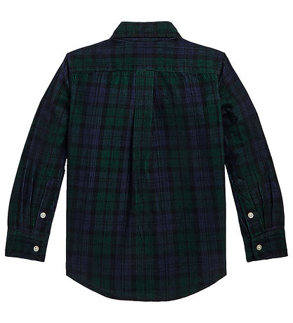 Polo Ralph Lauren Skjorte - Fløjl - Navy/Grønternet