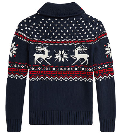 Polo Ralph Lauren Bluse - Bomuld/Uld - Navy m. Mønster