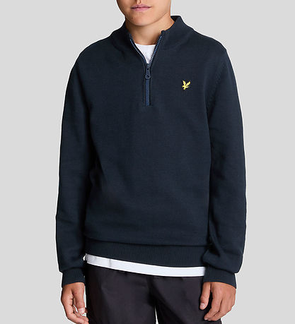Lyle & Scott Sweatshirt - Strik - Quater Zip - Dark Navy