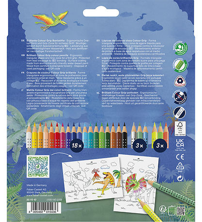 Faber-Castell Farveblyanter - 24 stk. - Grip Dino