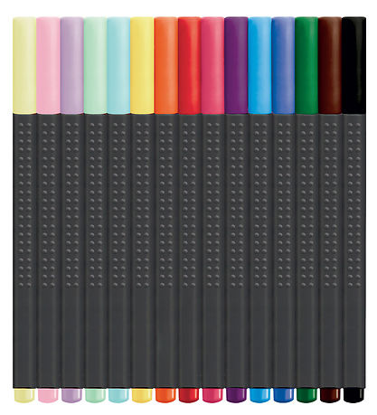 Faber-Castell Tuscher - Grip Finepen - 15 stk. - Multi/Pastel