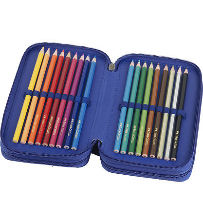 Faber-Castell Penalhus m. Indhold - Dinosaur - Blå