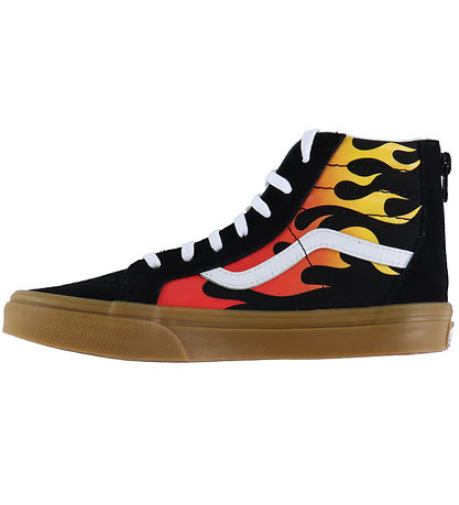 Vans Sko - Sk8-Hi Zip - Flame Black/Gum
