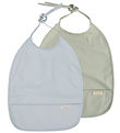 Filibabba Bibs w. Pocket - PU - 2-Pack - Pearl Blue/Desert S