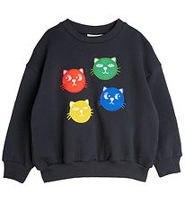 Mini Rodini Sweatshirt - Cool Cats - Black