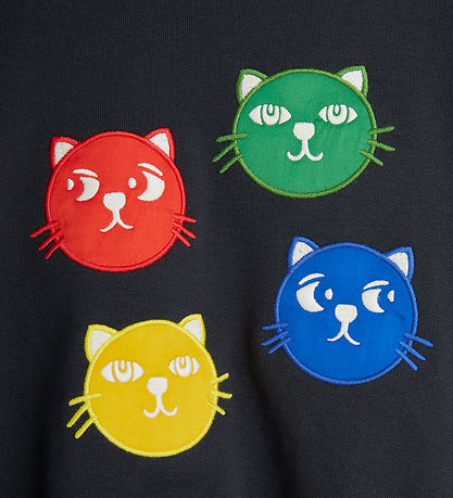 Mini Rodini Sweatshirt - Cool Cats - Black