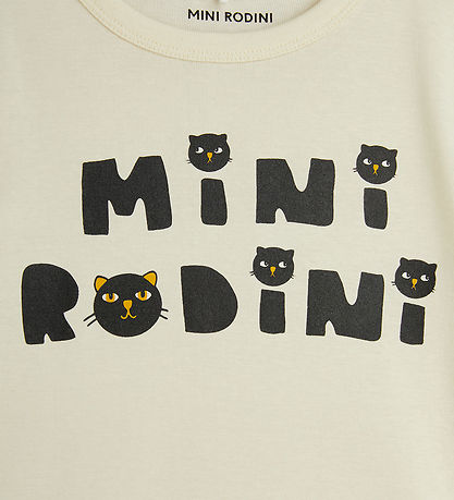 Mini Rodini T-shirt - Cats - Offwhite