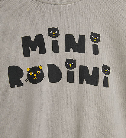 Mini Rodini Sweatshirt - Cats - Grey
