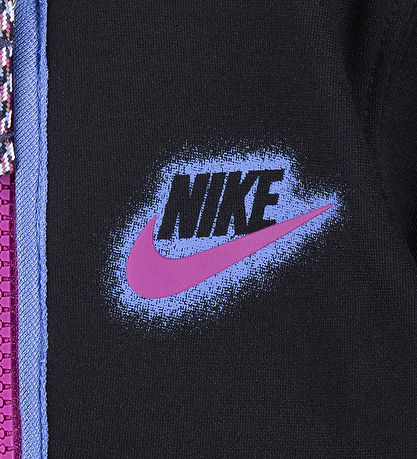 Nike Træningssæt - Cardigan/Bukser - Sort/Lilla