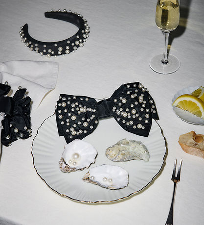 DAY ET Hårspænde - Pearl Bead Hair Bow - 20x11,5 cm - Black