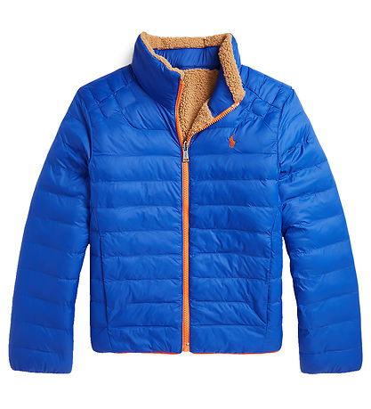 Polo Ralph Lauren Dynejakke m. Fleece - Vendbar - Brun/Blå m. Or