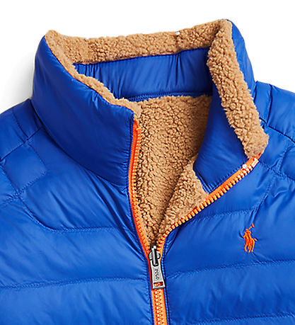 Polo Ralph Lauren Dynejakke m. Fleece - Vendbar - Brun/Blå m. Or